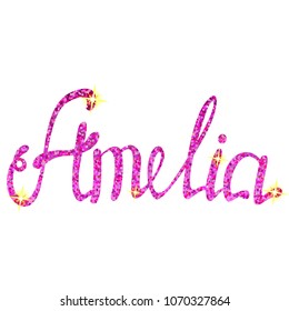 Amelia name lettering tinsels
