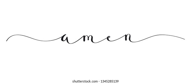 AMEN brush calligraphy banner