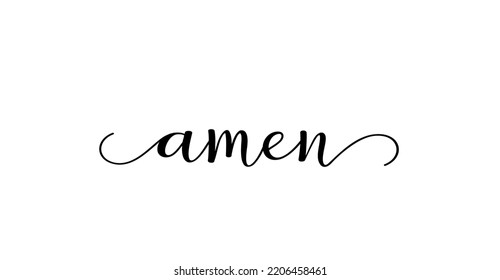 Amen Calligraphy Text With Swashes Vector