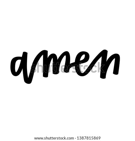 Amen prayer hand lettered word