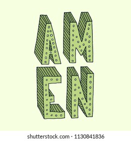 amen printed tee ,typography lettering for t shirt vector illustration