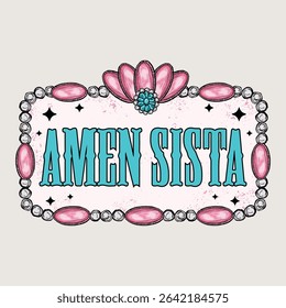 Amen Sista Cowgirl Christian Graphic
