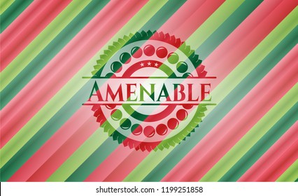 Amenable christmas colors emblem.