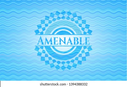 Amenable water wave concept emblem background. Vector Illustration. Detailed.
