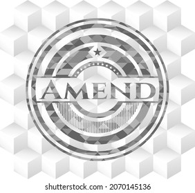 Modifíquese el emblema gris realista con fondo blanco cúbico. 
