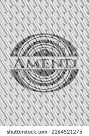 Amend shiny silver emblem. Scales pattern. Vector Illustration. Detailed. 