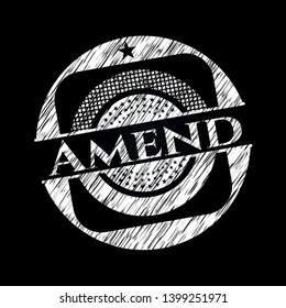 Amend written with chalkboard texture. Vector Illustration. Detailed.