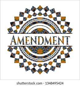Amendment arabic badge background. Arabesque decoration.