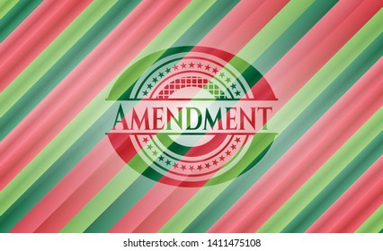 Amendment christmas colors emblem. Vector Illustration. Detailed.