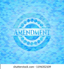 Amendment light blue emblem. Mosaic background