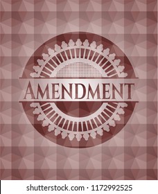 Amendment red polygonal badge. Seamless.