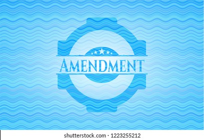 Amendment water wave representation badge background.