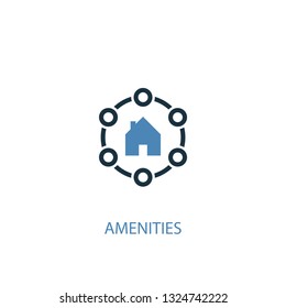 Amenities concept 2 colored icon. Simple blue element illustration. Amenities concept symbol design. Can be used for web and mobile UI/UX