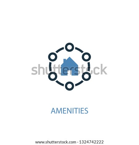 Amenities concept 2 colored icon. Simple blue element illustration. Amenities concept symbol design. Can be used for web and mobile UI/UX
