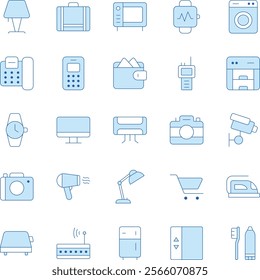 Amenities duotone vector icons pack