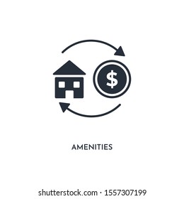 amenities icon. simple element illustration. isolated trendy filled amenities icon on white background. can be used for web, mobile, ui.