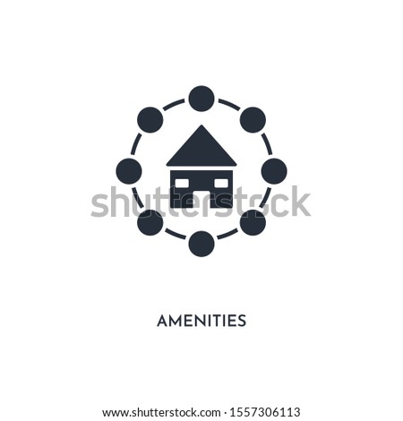 amenities icon. simple element illustration. isolated trendy filled amenities icon on white background. can be used for web, mobile, ui.