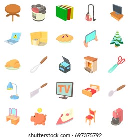 Amenity icons set. Cartoon set of 25 amenity vector icons for web isolated on white background