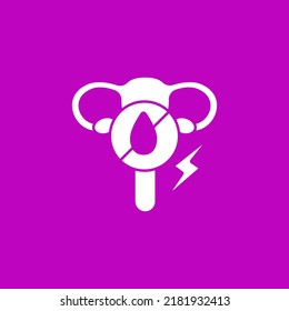 Amenorrhea Glyph Icon. Absence Of Menstrual Periods. Pain. Menstruation Concept. Filled Flat Sign. Isolated Silhouette Vector Illustration 