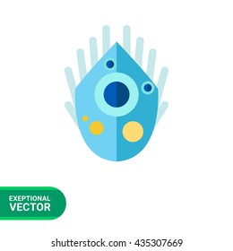 Ameoba Euglypha Cristata Vector Icon