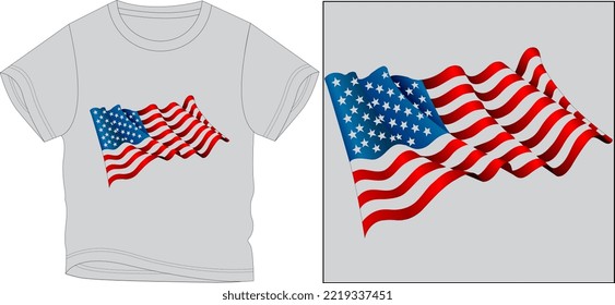 AMERCA FLAG IN AIR t shirt graphic design vector illustration \