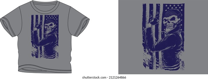 AMERCA MAN t-shirt design background color is a gray and t-shirt color is a gray beautiful color and beautiful design
