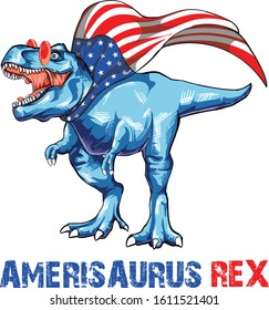 Ameri saurus rex american flag 4th of july