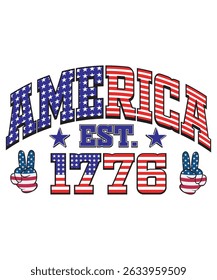America 1776 Independence Day T-shirt Design