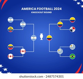 America 2024 Football Championship Final Stage Diseño de Plantilla. Torneo de fútbol de Ilustración vectorial de soporte