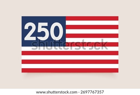 America 250 Flag Vector Design. Perfect for Independence Day, anniversary celebrations, and patriotic graphics.