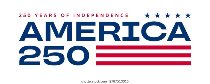 America 250 text logo isolated, USA 250 years typography