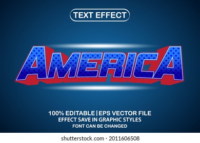 America 3d Editable Text Effect