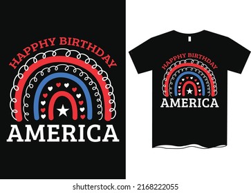 America 4th of July boho rainbow tshirt design