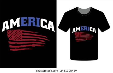 America, 4th of July t-shirt design vector illustration