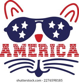 America 4th of July typography Designs for Clothing and Accessories