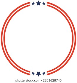 America American Flag Circle Frame Banner Badge Design Vector Template