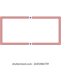America American Flag Frame Banner Badge Design Template Vector