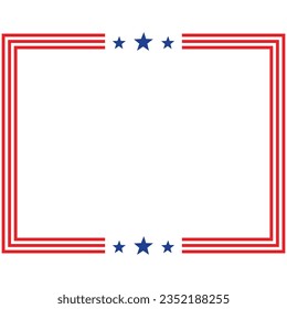 America American Flag Square Frame Banner Badge Design Vector Template Icon