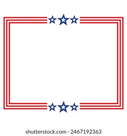 America American Flag Square Frame Banner Badge Design Vector Template