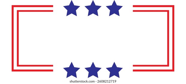 America American Flag Square Frame Banner Badge Design Template