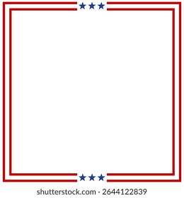America American Flag Square Frame Banner Badge Design Template Vector