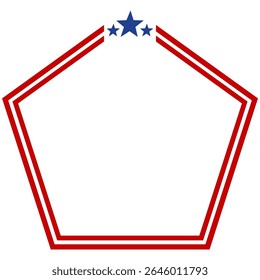 America American Pentagon Frame Background Design Template Vector