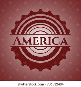 America badge with red background