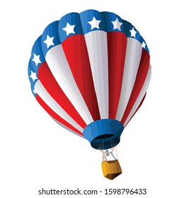 America Balloon Vector White background.