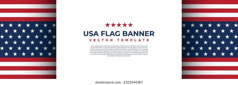 America banner design vector, USA flag background template for celebrate national day, 4th of july, memorial day event