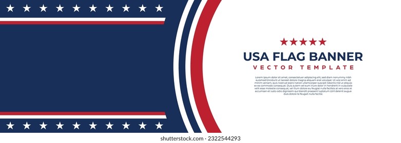 America banner design vector, USA flag background template for celebrate national day, 4th of july, memorial day event