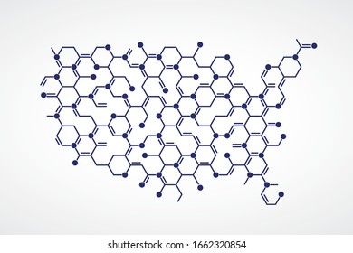 America Biomedical Map Molecular Structure Controlling Virus Prevention Campaign