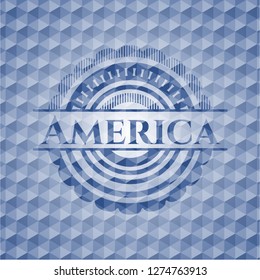 America blue polygonal badge.