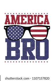 america bro glasses land of freedom 4th of july distressed independence