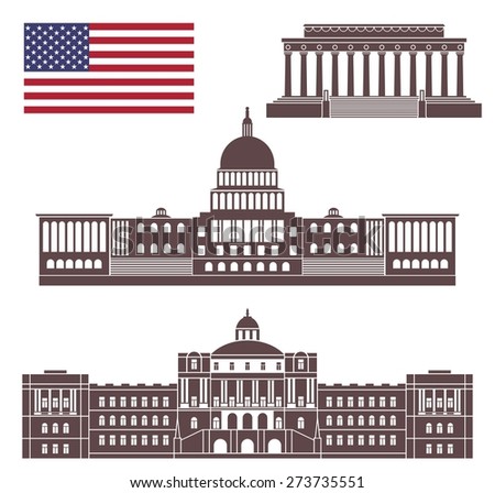 America buildings logo. Abstract America buildings on white background